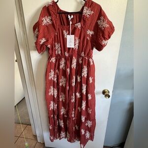 Brand new Polagram embroidered sleeve dress